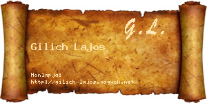 Gilich Lajos névjegykártya